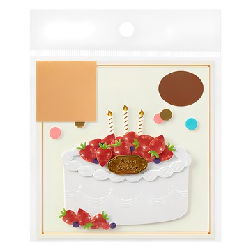 日本 MIDORI PCM造型貼紙 生日蛋糕 手帳貼紙 可愛造型 1張
