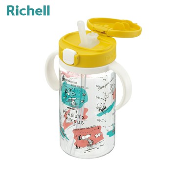 【Richell 利其爾】SNOOPY 史努比 LC 吸管水杯 320ML - 黃