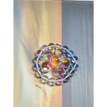 月光寶石平替水晶手串珠太陽捕手合色棱鏡DIY配件彩虹珠生日禮物