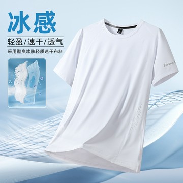 【L-8XL大尺碼🔥】 冰絲速乾短袖T恤 夏季透氣彈力 運動健身上衣 跑步運動服 大碼男裝 約會穿搭