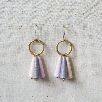 【小捲紙手作/紙藝/飾品】粉嫩莫蘭迪配色圓圈造型耳環