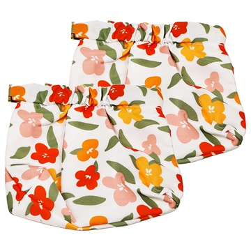 彈片印花收納包 化妝包 飾品收納  花漾綻放 桔花  1組