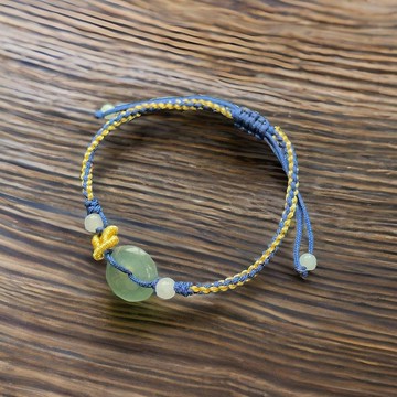 冰綠翡翠平安扣編織手鍊   | 天然緬甸玉翡翠A貨 | 送禮