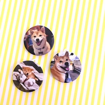 客製化寵物鑰匙圈/胸章-可愛寵物相片