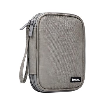 baona 包納 雙層行動硬碟收納包E款 灰色 16x12x5.5cm 牛津布  1個