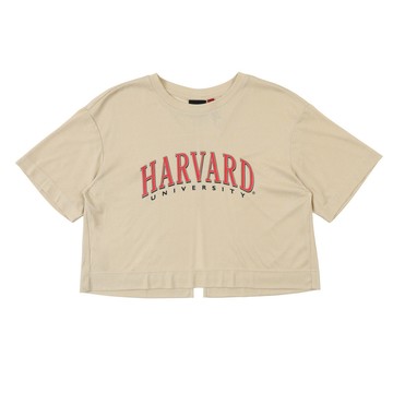 NCAA NCAA 短T 卡其 哈佛 透膚 短版 短袖 女 7622100231
