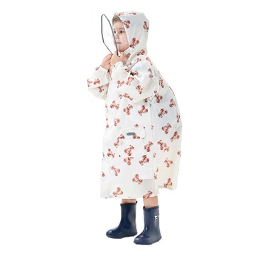 愛北鼻 親子同款加厚防水雨衣  白色  XL