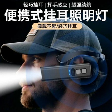 🎄隔日達🎄2025新款德國進口頭燈強光超亮充電戶外登山夜釣魚專用超長續航感應耳掛式
