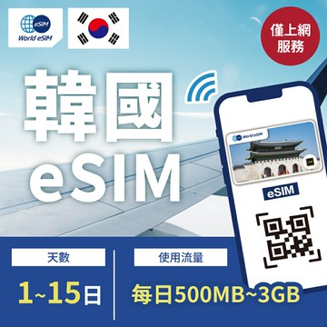 【GLOBAL WiFi】 韓國eSIM SKT電信 1~15天 每日500MB~吃到飽方案任你選 降速吃到飽 4G高速 韓國上網漫遊卡