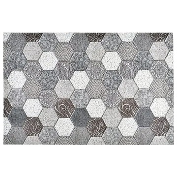 Life 北歐INS風可剪裁絲圈刮泥沙地玄關防滑墊 加大款  120 x 80cm  雲霧磚紋  1個