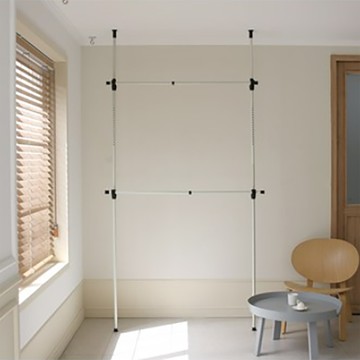 comet Home 2層頂天立地基本型掛衣架  白色 + 黑色