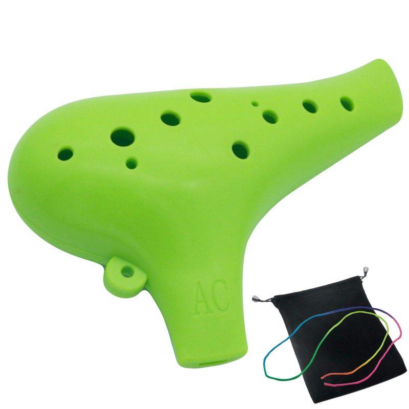 オカリナ 楽器 12穴 アルトプラスチック C調 AC Ocarina 吹奏管 樹脂 (グリーン)