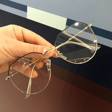 近視眼鏡 濾藍光眼鏡 大框眼鏡 韓版全框復古眼鏡框女潮圓形大框文藝圓臉配眼鏡框