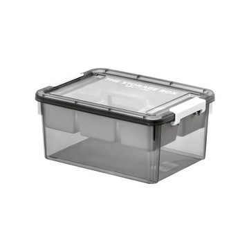 【CITYLONG】雙層式小物工具收納箱(附手提分隔盒)-16L-2入-多色可選-透橘(白身)