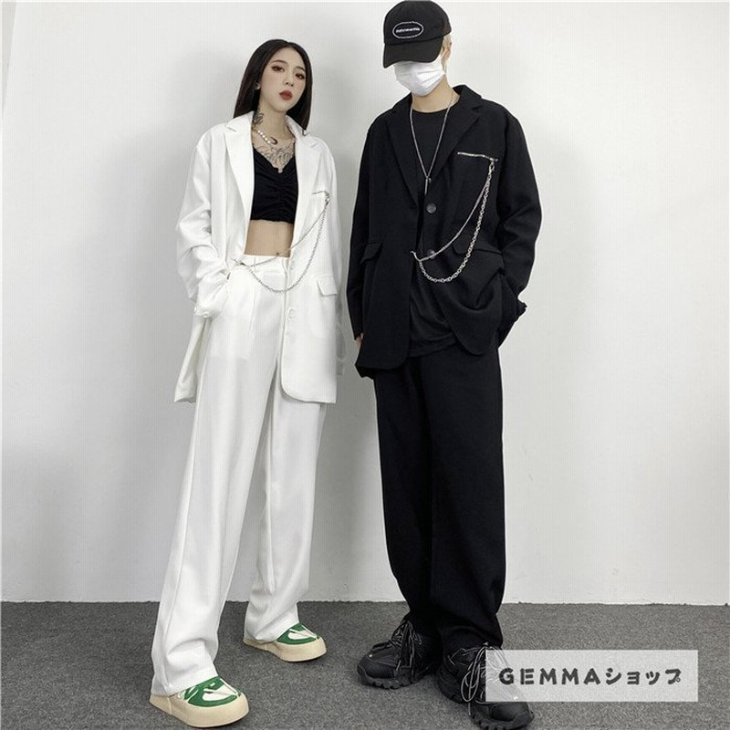 スーツセット ブラック ホワイト メンズ レディース ダンス衣装 ジャケット パンツ ２点セット Hiphop ジャズ K Pop 韓舞 おしゃれ 団体服 日常着 通販 Lineポイント最大0 5 Get Lineショッピング
