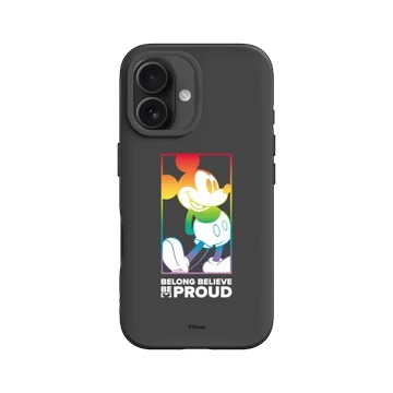 iPhone 16 SolidSuit 黑 - 迪士尼-米奇 Mickey - Pride Celebration-Belong Believe Be Proud