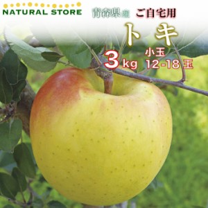 [最短順次発送]  トキりんご 12-18玉（ 小玉） 3kg 箱 りんご 青森県産 トキりんご ときりんご