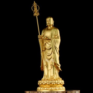 南無大愿 地藏王菩薩紫銅仿古佛堂鍍金貼金佛像鎏金可定純金純銀