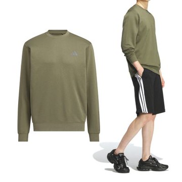 Adidas Th Warm Ha Crew 男款 軍綠色 保暖 毛巾布 大學T 長袖 KB5205