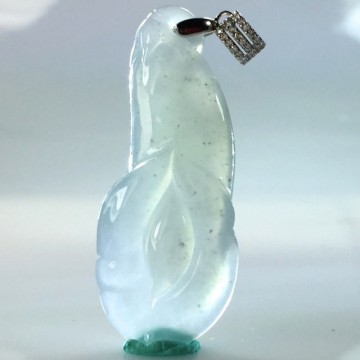 【森茂珠寶】緬甸天然翡翠A貨 玻璃種放光花開富貴墜子 F1984