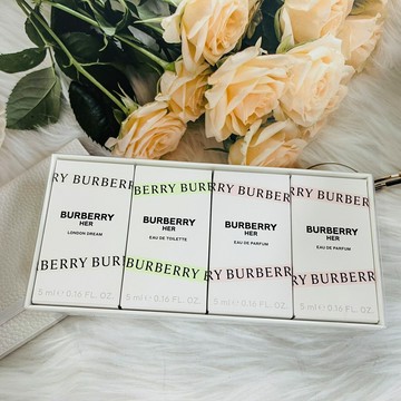 BURBERRY HER 四入小香水禮盒 HER 淡香精/HER 淡香水/倫敦之夢淡香精｜全店$299 全家取貨免運｜領券9折｜APP下單最高再賺13%點數⚡