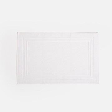 克萊歐止滑緹花純棉毛巾踏墊50x80cm 框紋瓷石白