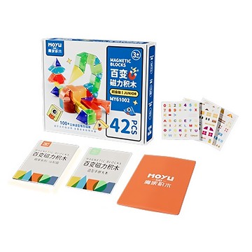 魔域文化 42pcs磁性建構片 益智玩具 激發兒童創造力  1入  多色