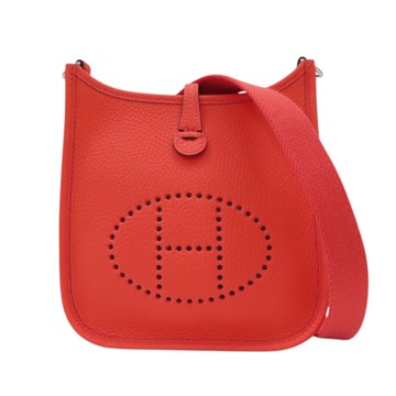 HERMES 愛馬仕 螢光橘 TC皮革 Mini Evelyne 肩背包 【二手名牌BRAND OFF】