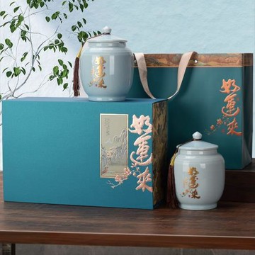 陶瓷茶葉包裝盒信陽毛尖陶瓷罐明前龍井包裝綠茶禮盒輕奢復古散茶