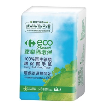[家速配]家樂福環保擦手紙200PCx5