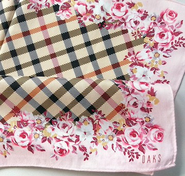DAKS 復古手帕口袋方形花卉 21 x 20.5 英寸