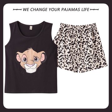 2025年睡衣女士夏季純棉背心無袖兩件套裝可愛薄款夏天大碼家居服