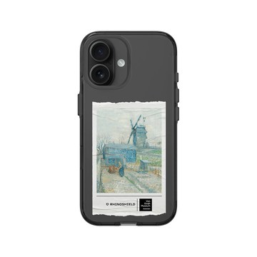 iPhone 16 Clear (相機按鈕) 酷墨灰 - Van Gogh Museum - 蒙馬特：風車和耕田
