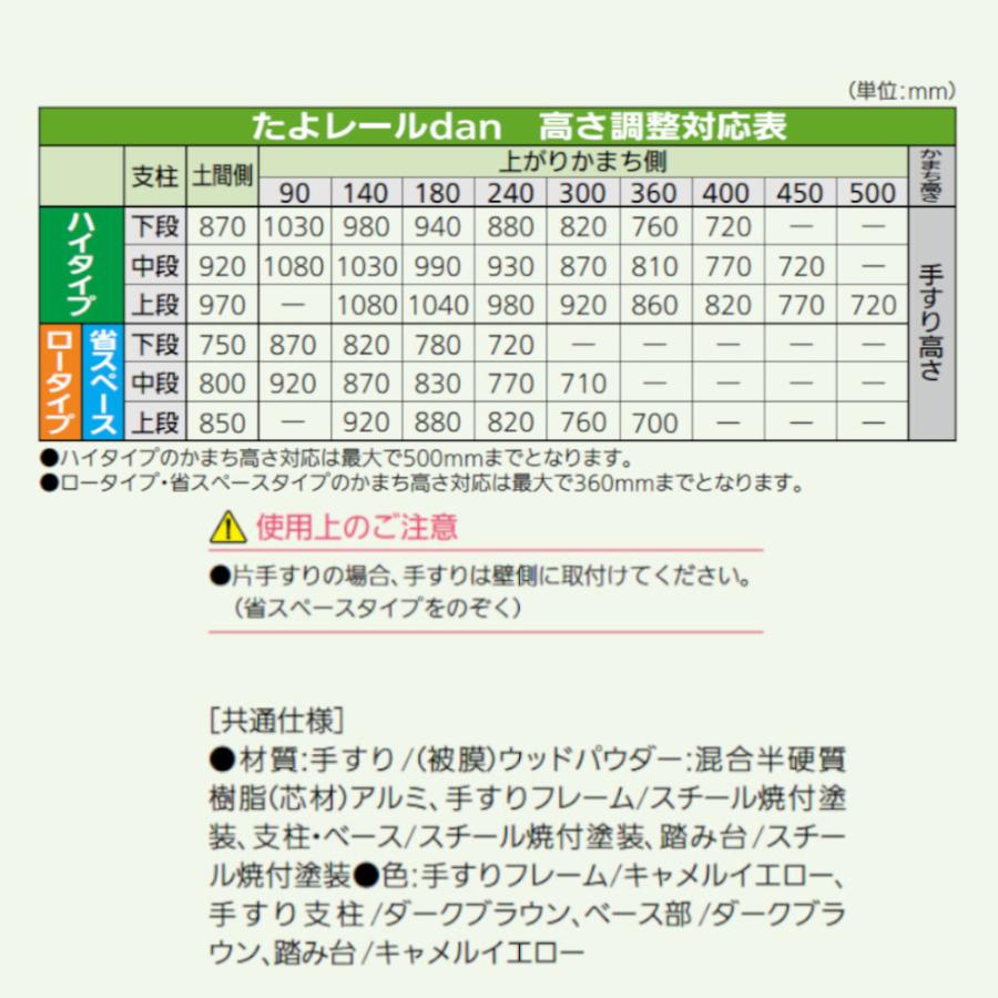 マツ六 たよレールdan(省スペース片手すり) 踏み台無 品番：BZD-11 全2色