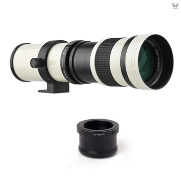 CL015 相機超長焦鏡頭+T2-M4/3卡口轉接環套裝 手動對焦 420-800mm F/8.3-16超級變焦 T卡口