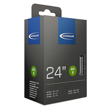 SCHWALBE AV9 美式氣嘴內胎 24吋 40mm氣嘴長度  1盒