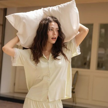 夏綠蒂白日夢 水柔棉蕾絲短袖長褲