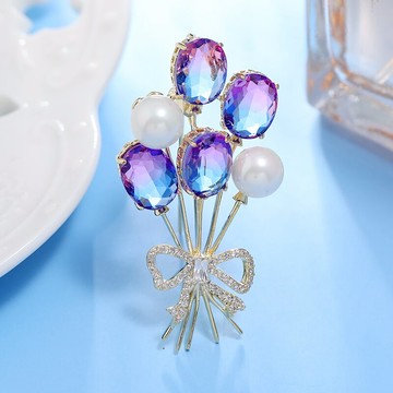 情人節520禮物告白氣球高檔韓國水晶氣球胸針女西裝別針百搭配飾