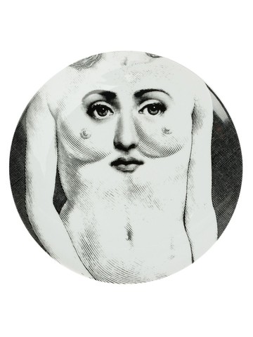Fornasetti - face and chest print plate - unisex - China - One Size - Black