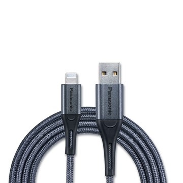 Panasonic 蘋果MFi認證 Type-A to Lightning 耐彎折急速3A編織充電傳輸線(1M)