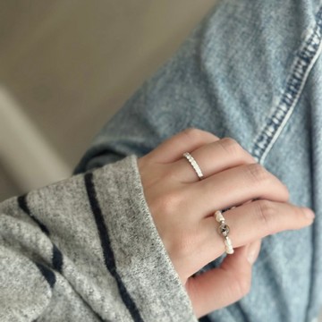 彈力戒指 珍珠簡約 胎毛戒指 夫妻結髮婚戒