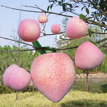 仿真水蜜桃黃蟠桃假桃子模型泡沫假水果擺件家居貢品裝飾攝影道具