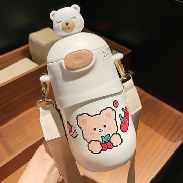 防摔萌女卡通戶外迷你簡約男孩幼兒園隨行可愛兒童保溫杯帶吸管