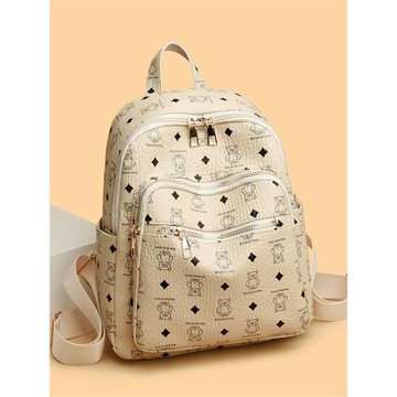 真皮女士小熊雙肩背包新款軟皮大學生休閑書包ins時尚旅行出游包