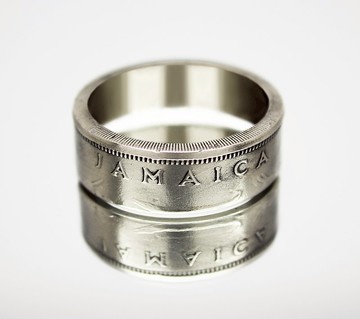 牙買加硬幣戒指 20 美分 1969 年男士硬幣戒指 女士硬幣戒指