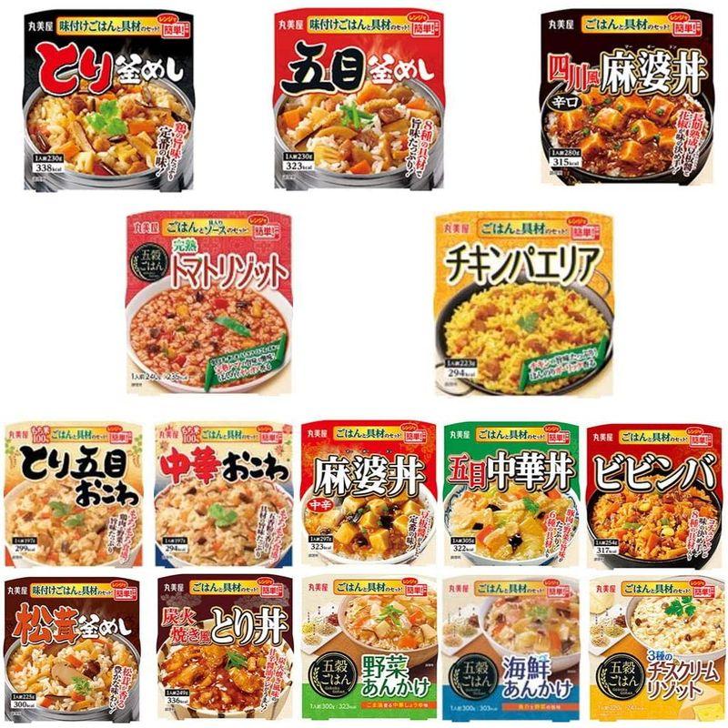 丸美屋 味付けごはん付き とり釜めし 麻婆丼（中辛）五目釜めし ビビンバ 五目中華丼 松茸釜めし アソート12食セット