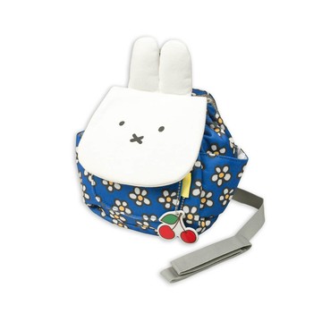 akachan honpo - 防走失背包-米飛兔 小花-深藍色 (約30*26cm)