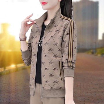 開春立領開衫外套女2025年新款中年女士春秋運動洋氣顯瘦衛衣上衣