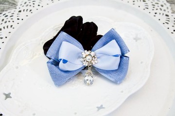 Sweet House 水藍毛布蝴蝶結大腸圈