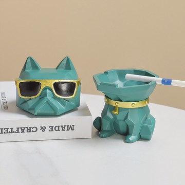 快速出貨🧡摩羯座生日快樂【COZY PLUS+】北歐風創意紳士犬帶蓋煙灰缸#CP0048 創意個性潮流擺件 煙灰缸 禮物 居家擺件 居家裝飾 生日禮物 聖誕節禮物 交換禮